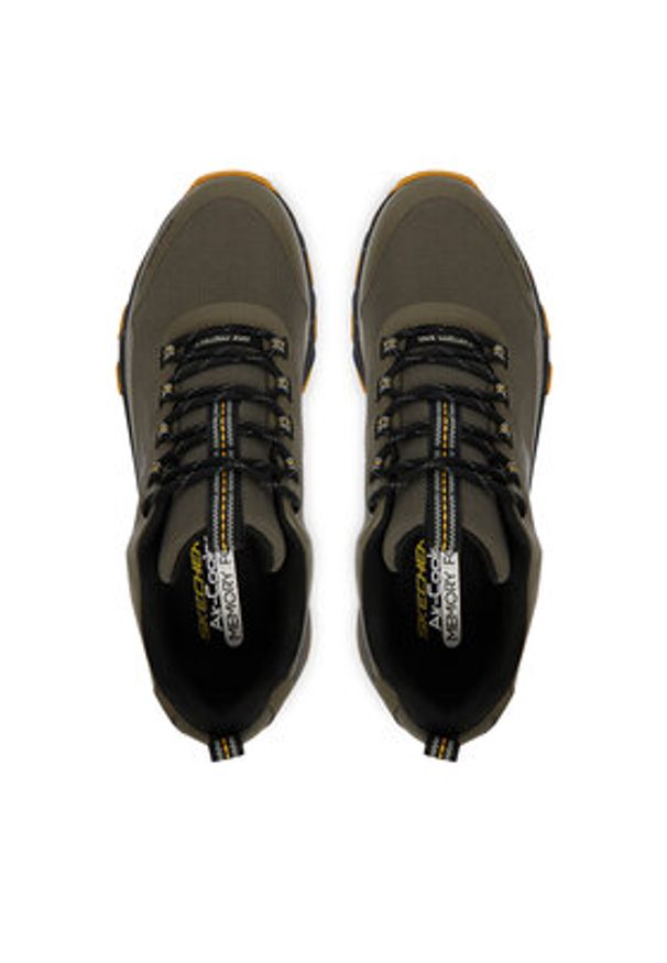 skechers - Skechers Trekkingi MAX PROTECT PROMOTE 237669/OLV Zielony. Kolor: zielony. Materiał: skóra. Sport: turystyka piesza
