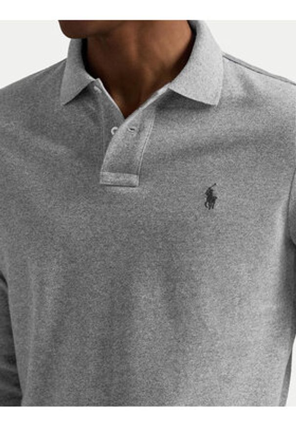Polo Ralph Lauren Polo 710680790003 Szary Custom Slim Fit. Typ kołnierza: polo. Kolor: szary. Materiał: bawełna