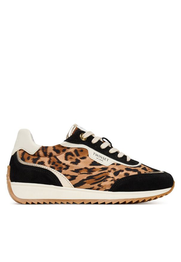 TwinSet - TWINSET Sneakersy 252TCP028 Brązowy. Kolor: brązowy. Materiał: zamsz, skóra