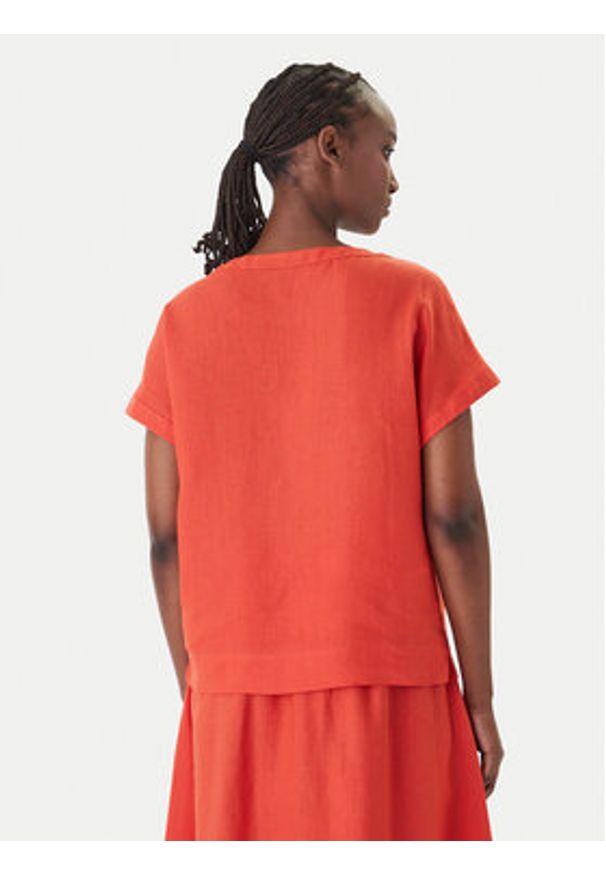 Marella T-Shirt Geyser 2615111132 Czerwony Regular Fit. Kolor: czerwony. Materiał: len