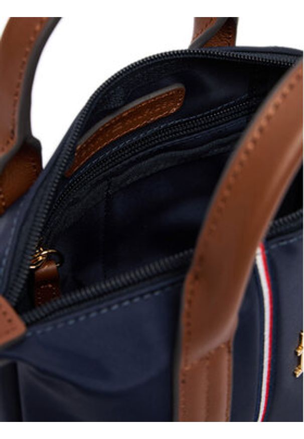 TOMMY HILFIGER - Tommy Hilfiger Torebka Popette Micro Tote Corp AW0AW18552 Granatowy. Kolor: niebieski