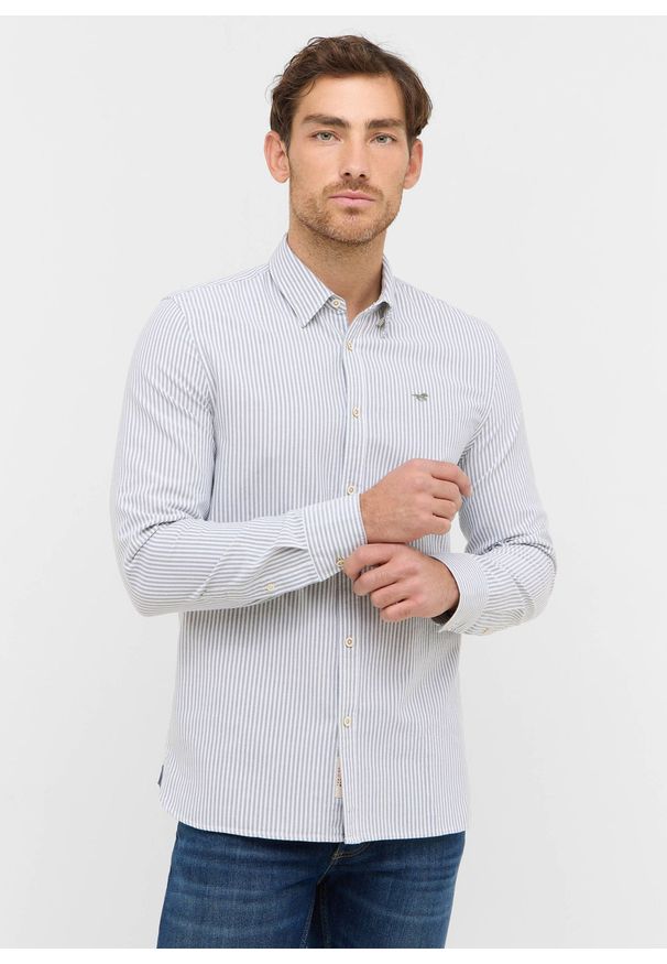 Męska Koszula Mustang Style Edinburg Green Stripe 1016953 12800