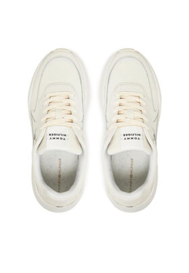 TOMMY HILFIGER - Tommy Hilfiger Sneakersy FW0FW08556 Biały. Kolor: biały. Materiał: skóra