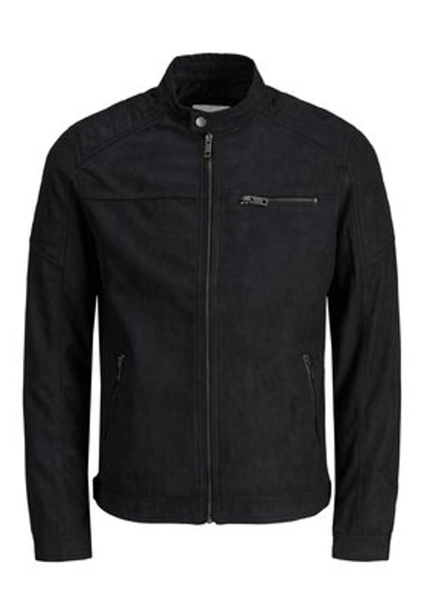 Jack & Jones Kurtka z imitacji skóry Rocky 12147218 Czarny Regular Fit. Kolor: czarny. Materiał: skóra