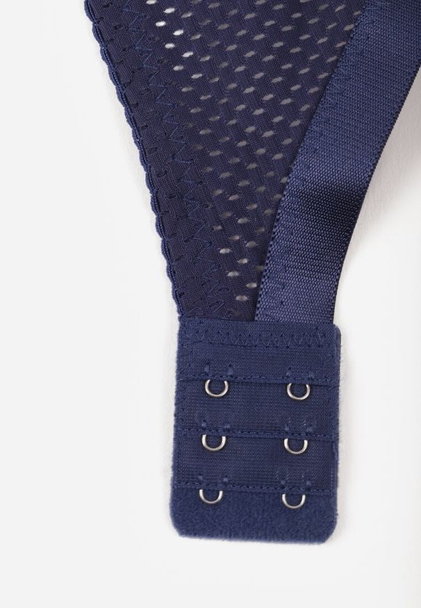 Renee - Granatowy Klasyczny Biustonosz z Regulowanymi Ramiączkami Imoni. Kolor: niebieski. Materiał: materiał. Wzór: gładki