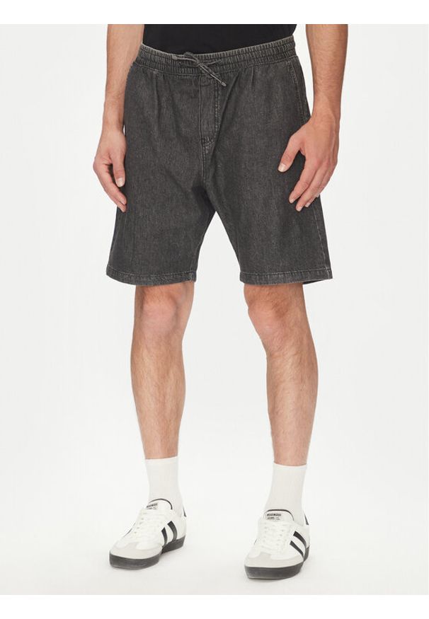 Jack & Jones - Jack&Jones Szorty jeansowe Tony 12270251 Czarny Relaxed Fit. Kolor: czarny. Materiał: bawełna