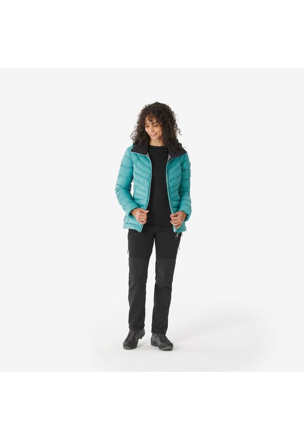 SIMOND - Kurtka trekkingowa damska puchowa Simond MT500 - 10°C. Typ kołnierza: kołnierzyk stójkowy. Kolor: niebieski. Materiał: puch. Sport: turystyka piesza