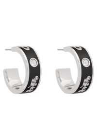 Coach Kolczyki Enamel Horse & Carriage Hoop Earrings 37479036RHO003 Czarny. Materiał: metalowe. Kolor: czarny