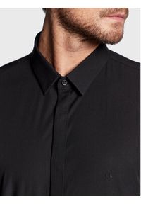 Calvin Klein Koszula Hidden K10K109891 Czarny Extra Slim Fit. Kolor: czarny. Materiał: bawełna #3