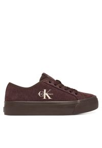 Calvin Klein Tenisówki Vulc Flatf Laceup Suede HW0HW03088 Bordowy. Kolor: czerwony. Materiał: zamsz, skóra #1