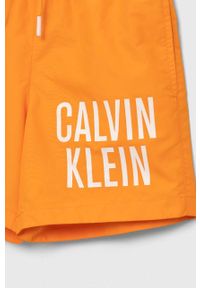 Calvin Klein Jeans szorty kąpielowe dziecięce kolor pomarańczowy. Kolor: pomarańczowy. Materiał: poliester, materiał. Wzór: nadruk #3