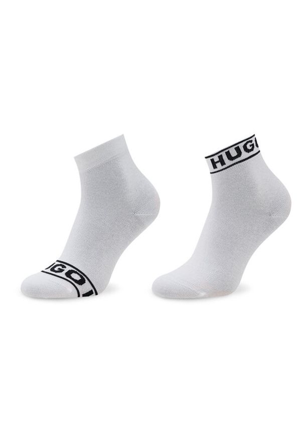 Hugo - HUGO Skarpety długie Logo 50469291 Biały. Kolor: biały. Materiał: materiał, bawełna