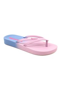 Klapki damskie rekreacyjne Ipanema 83385 AJ183 Pink/Blue różowe. Okazja: na plażę. Kolor: różowy. Materiał: guma. Wzór: paski. Styl: wakacyjny #2