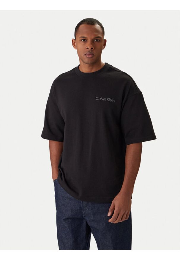 Calvin Klein T-Shirt S/S Crew Neck LV00NM2929 Czarny Relaxed Fit. Kolor: czarny. Materiał: bawełna