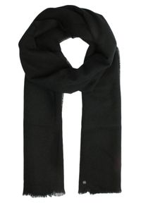 Szalik z Kaszmiru, Czarny Jednokolorowy, Delikatny, Miękki, Ciepły -V. Fraas. Kolor: czarny. Materiał: kaszmir. Sezon: lato. Styl: elegancki