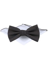 Mucha Męska z Poszetką - Chattier - Brązowa w Drobny Wzór. Kolor: wielokolorowy, brązowy, beżowy. Styl: elegancki, sportowy #1