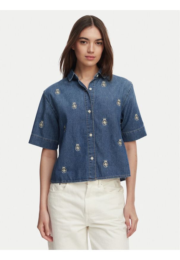 TOMMY HILFIGER - Tommy Hilfiger Koszula jeansowa WW0WW50624 Niebieski Relaxed Fit. Kolor: niebieski. Materiał: bawełna