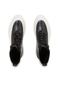 Calvin Klein Jeans Botki Flatform Lace Up Boot Lth YW0YW01110 Czarny. Kolor: czarny. Materiał: skóra