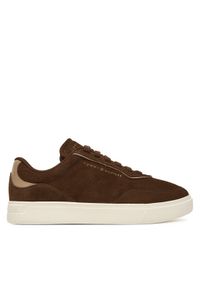 TOMMY HILFIGER - Tommy Hilfiger Sneakersy Casual FW0FW09050 Brązowy. Okazja: na co dzień. Kolor: brązowy. Materiał: zamsz, skóra