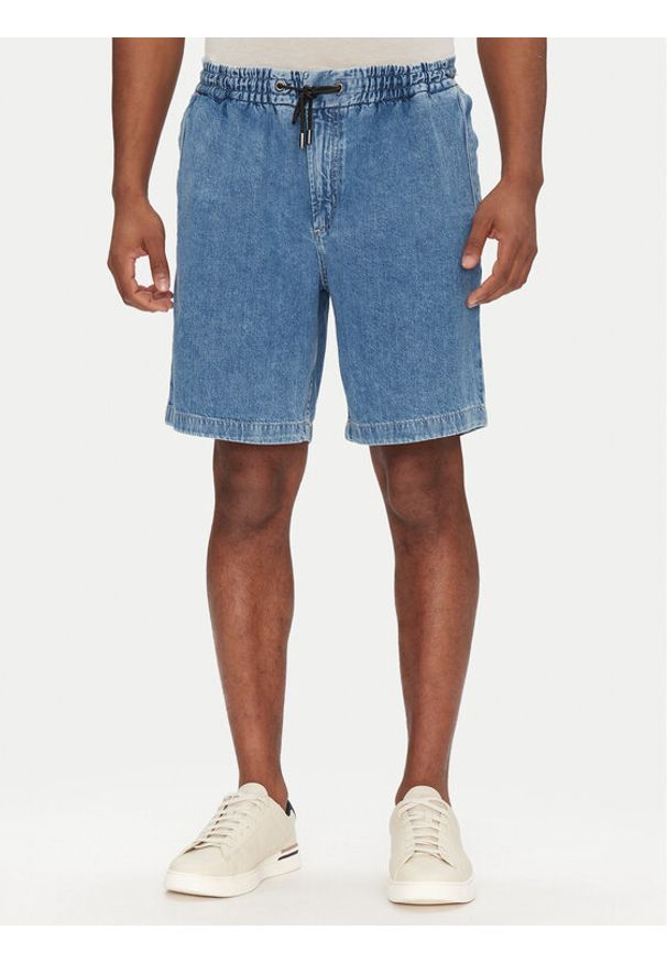 BOSS Szorty jeansowe 50537804 Niebieski Relaxed Fit. Kolor: niebieski. Materiał: bawełna