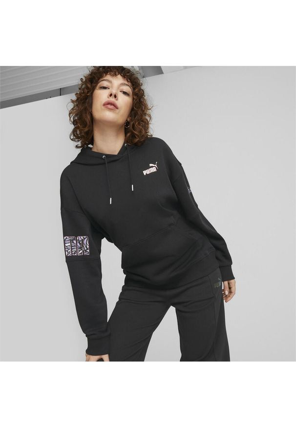 Bluzy sportowa damska Puma 67444601. Typ kołnierza: kaptur. Kolor: czarny. Materiał: polar. Sezon: zima