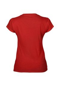 GILDAN - Koszulka Damska Krótki Rękaw VNeck. Kolor: czerwony. Długość rękawa: krótki rękaw. Długość: krótkie