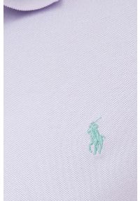 Polo Ralph Lauren polo bawełniane kolor fioletowy gładki. Typ kołnierza: polo. Kolor: fioletowy. Materiał: bawełna. Długość: krótkie. Wzór: gładki #2