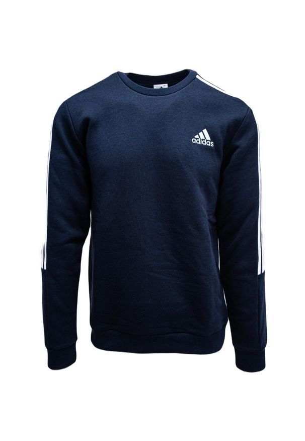 Adidas - Bluza męska adidas Essentials Sweatshirt. Kolor: biały, niebieski, wielokolorowy. Materiał: bawełna, materiał