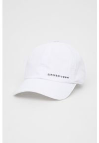 Superdry czapka kolor biały z nadrukiem. Kolor: biały. Wzór: nadruk