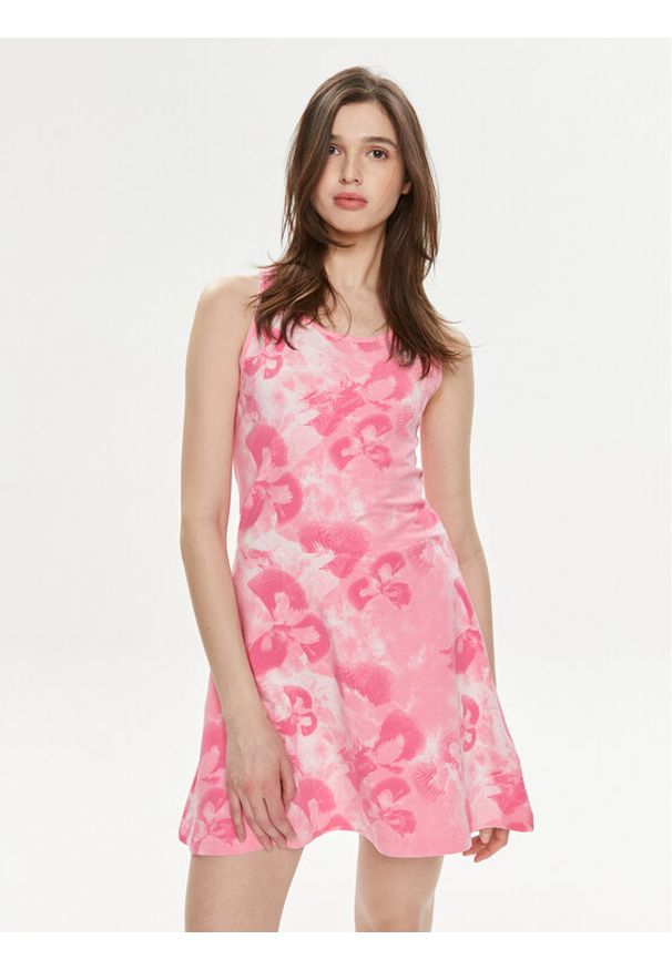 Adidas - adidas Sukienka letnia Floral Graphic IS4247 Różowy Slim Fit. Kolor: różowy. Materiał: bawełna. Sezon: lato