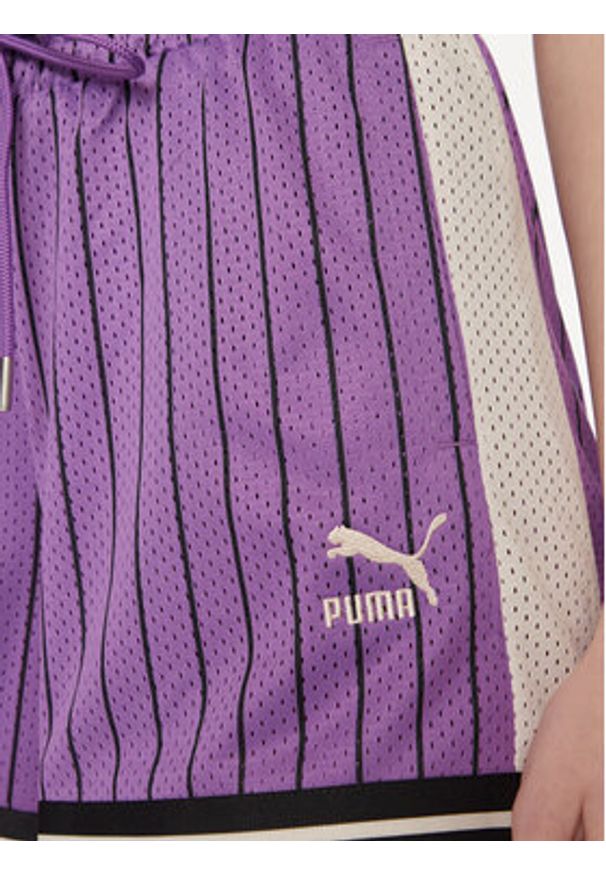 Puma Szorty sportowe T7 For The Fanbase 624345 Fioletowy Regular Fit. Kolor: fioletowy. Materiał: syntetyk