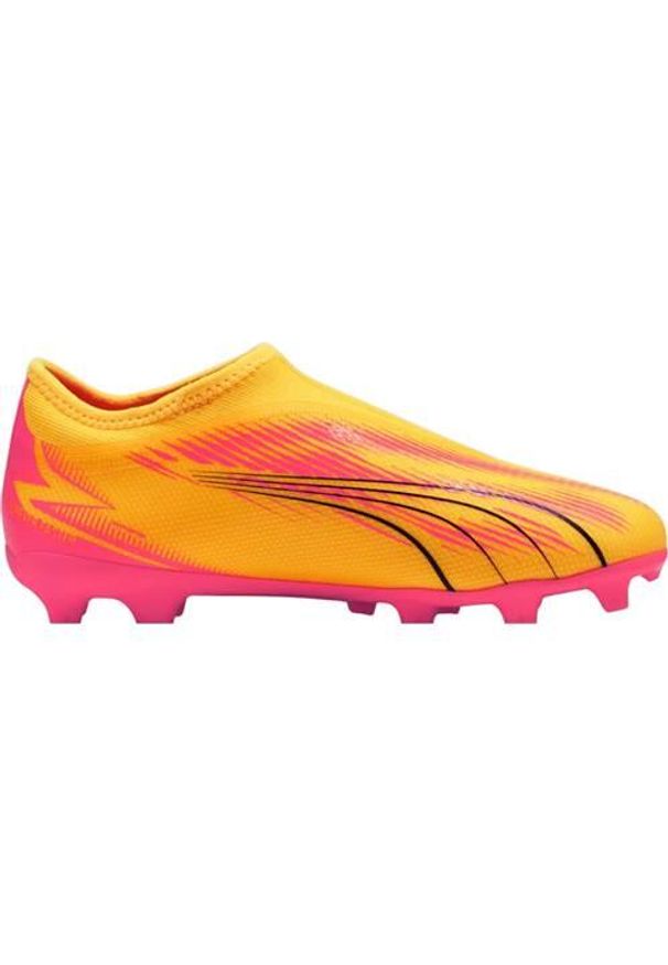 Buty piłkarskie męskie Puma Ultra Match Ll. Zapięcie: bez zapięcia. Kolor: pomarańczowy, wielokolorowy, różowy. Materiał: materiał, syntetyk. Szerokość cholewki: normalna. Sport: piłka nożna