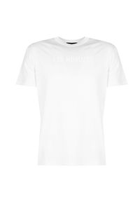 Les Hommes T-Shirt "LH Logo" | LBT1026700F | Mężczyzna | Biały. Kolor: biały. Materiał: elastan, bawełna. Wzór: nadruk. Styl: klasyczny, elegancki