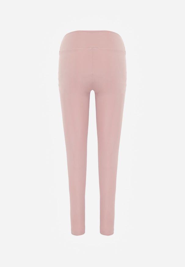 Renee - Różowe Legginsy Basic z Modelującą Wstawką w Pasie Liacan. Okazja: na co dzień. Kolor: różowy. Długość: krótkie. Styl: casual