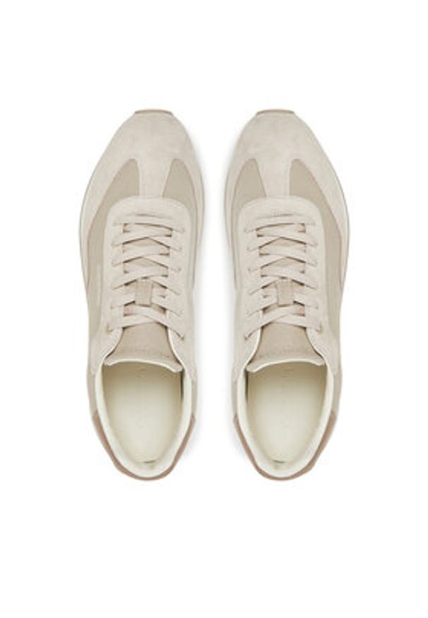 Calvin Klein Sneakersy Low Prof Runn Laceup Cv Mix HM0HM01723 Beżowy. Kolor: beżowy. Materiał: zamsz, skóra
