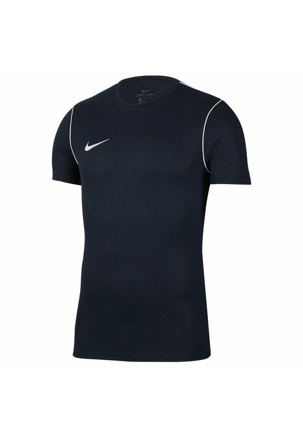 Nike - Męska Koszulka Z Krótkim Rękawem Dry Park 20. Kolor: niebieski. Długość rękawa: krótki rękaw. Długość: krótkie. Sport: turystyka piesza