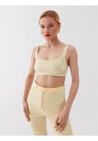 Patrizia Pepe Top 2C1488/A049-Y433 Żółty Slim Fit. Kolor: żółty. Materiał: syntetyk #1