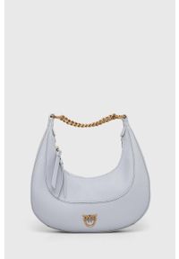 Pinko torebka skórzana kolor szary. Kolor: szary. Materiał: skórzane #4