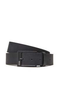 Hugo - HUGO Pasek Męski 50548339 Czarny. Kolor: czarny. Materiał: skóra