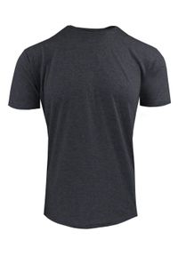 Męski T-Shirt Jednokolorowy - Brave Soul - Grafitowy. Okazja: na co dzień. Kolor: szary. Materiał: poliester, bawełna. Styl: casual