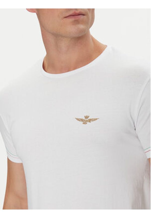 Aeronautica Militare T-Shirt AM1UTI003 Biały Regular Fit. Kolor: biały. Materiał: bawełna