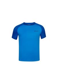 Koszulka tenisowa męska Babolat Play Crew Neck Tee blue aster S. Kolor: niebieski. Długość rękawa: krótki rękaw. Długość: krótkie. Sport: tenis #1