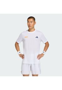Adidas - Tenisowa koszulka z grafiką Hot Egg. Kolor: biały. Technologia: ClimaCool (Adidas). Sport: tenis #1
