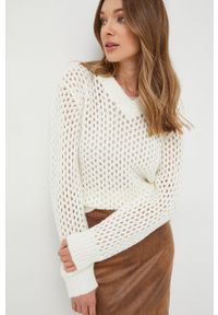Silvian Heach sweter damski kolor beżowy ciepły. Kolor: beżowy. Materiał: dzianina #1