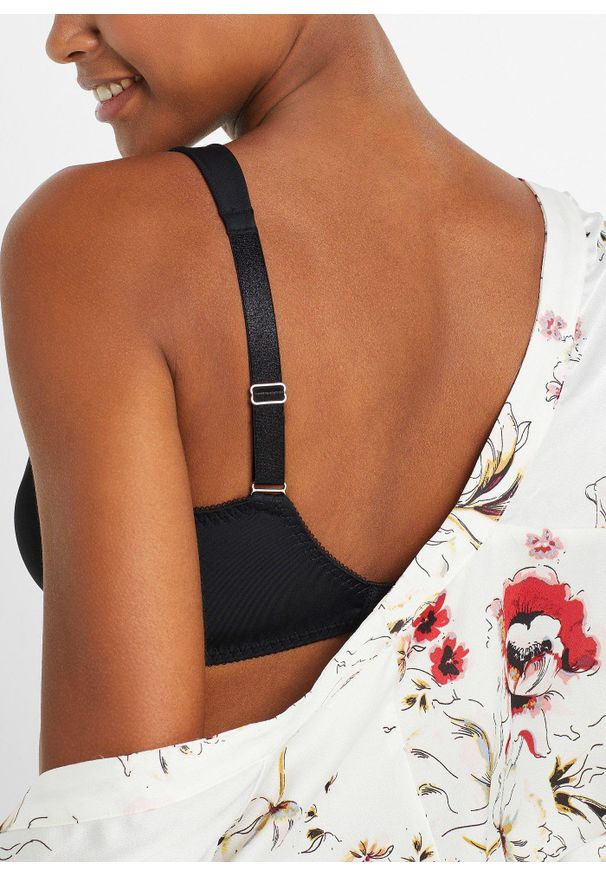 bonprix - Biustonosz minimizer z wyściełanymi ramiączkami. Kolor: czarny