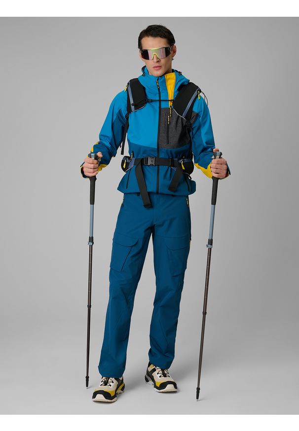 4f - 4F Spodnie trekkingowe szybkoschnące męskie - granatowe 3XL. Kolor: niebieski. Materiał: tkanina, włókno, materiał. Długość: długie. Sport: turystyka piesza