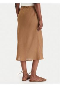 Marella Spódnica maxi Gamba 2613101094 Brązowy Regular Fit. Kolor: brązowy. Materiał: len #2