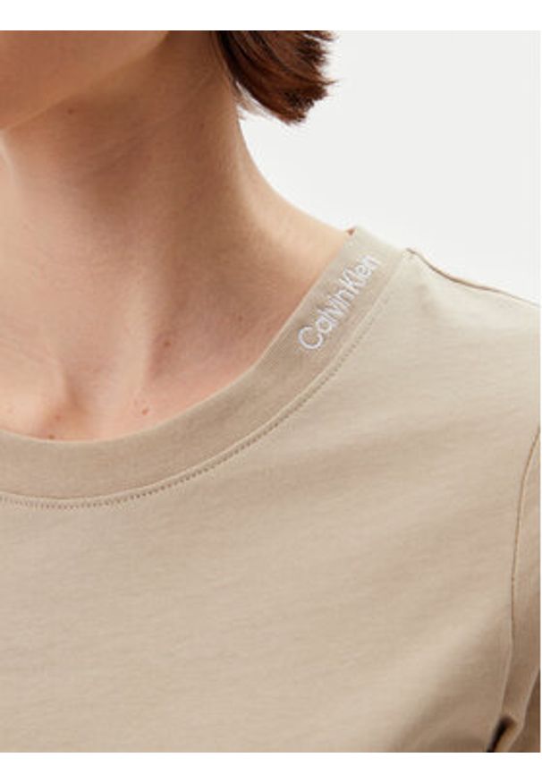 Calvin Klein Jeans T-Shirt Logo J20J225540 Beżowy Regular Fit. Kolor: beżowy. Materiał: bawełna