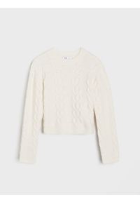 Sinsay - Strukturalny sweter - kremowy. Kolor: kremowy