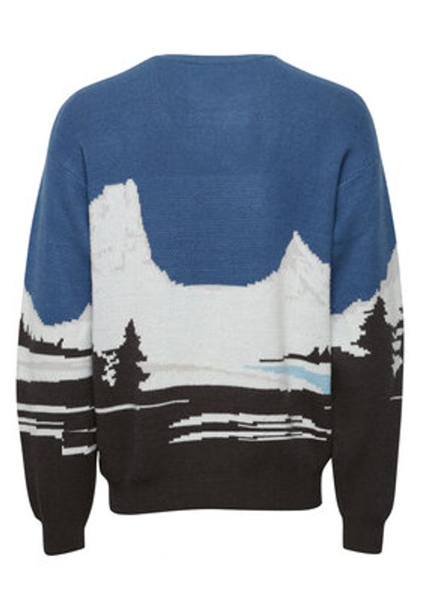 !SOLID - Solid Sweter 21108047 Niebieski Regular Fit. Kolor: niebieski. Materiał: syntetyk